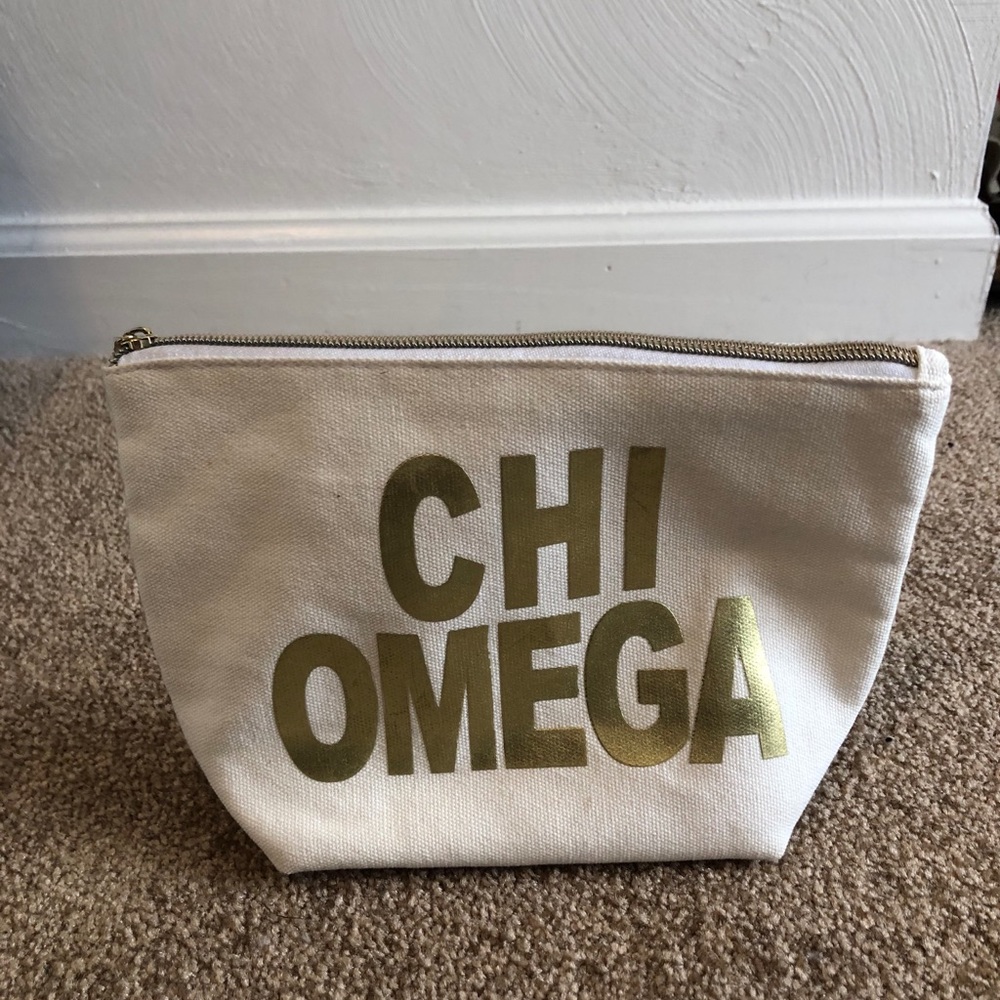 Chi Omega cosmetic bag